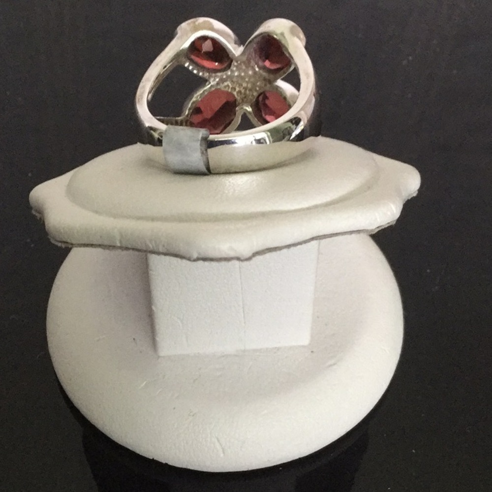 Vtg.925SterlingSilver6.12ctwOvalGarnet Ring.Sz8.25 - Picture 4 of 8